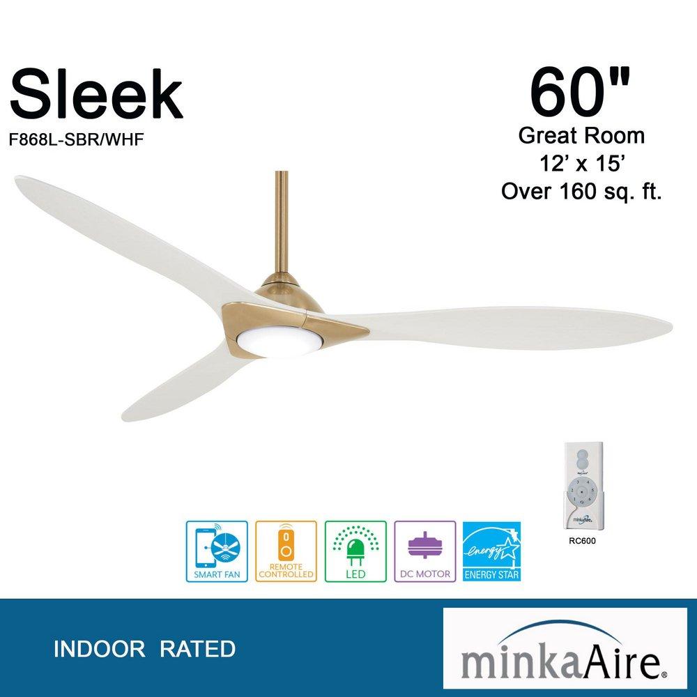 Minka Aire Soft Brass 60 in. 3-Blade Indoor Ceiling Fan 