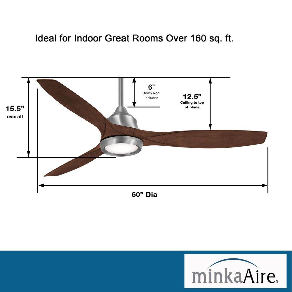 Minka Aire Brushed Nickel 60 in. 3-Blade Indoor Ceiling Fan 