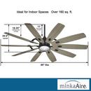 Minka Aire Coal 65 in. 10-Blade Indoor/Outdoor Ceiling Fan 