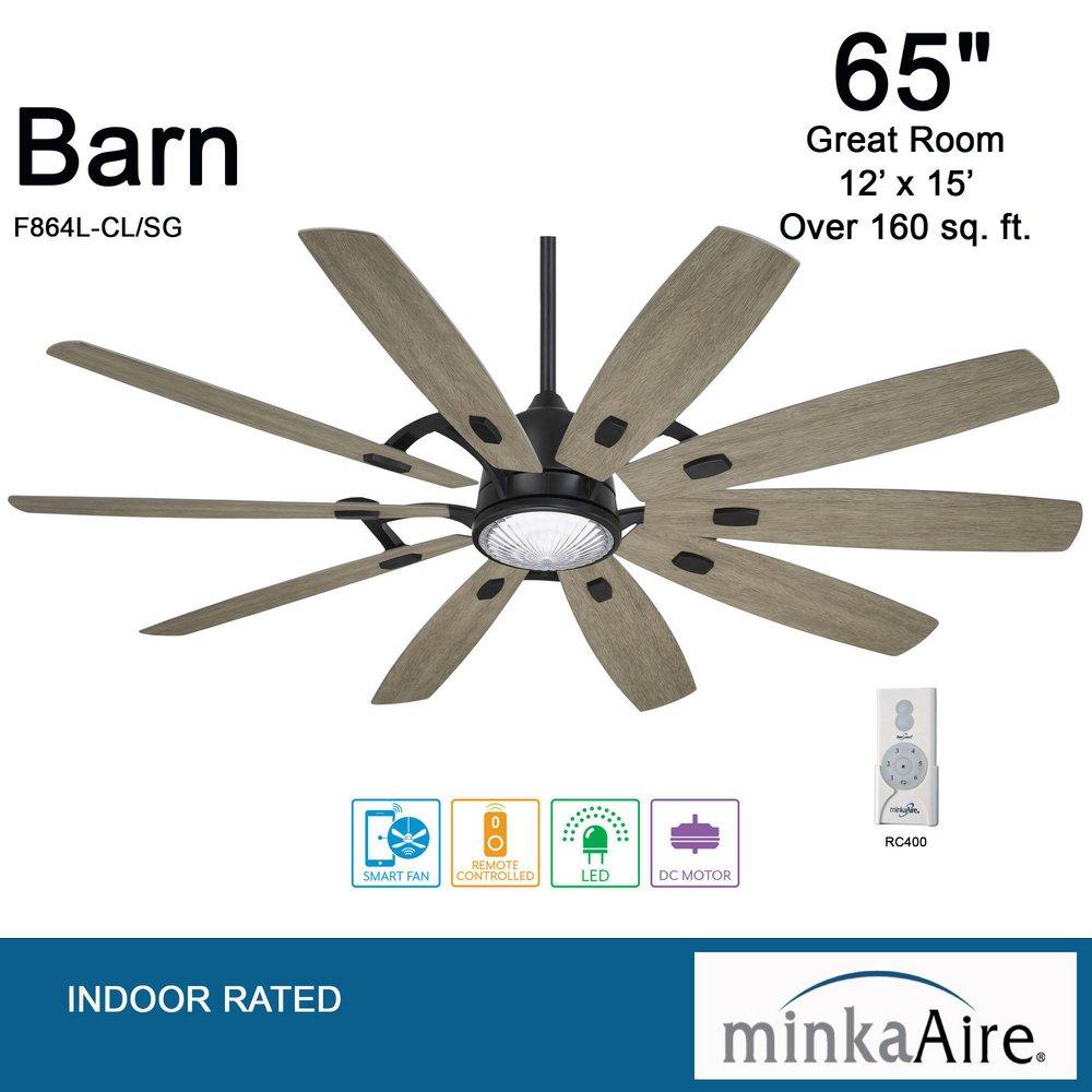 Minka Aire Coal 65 in. 10-Blade Indoor/Outdoor Ceiling Fan 