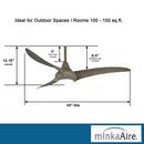 CCN DRWO 52 CEIL FAN 3 BLD W/ LED 