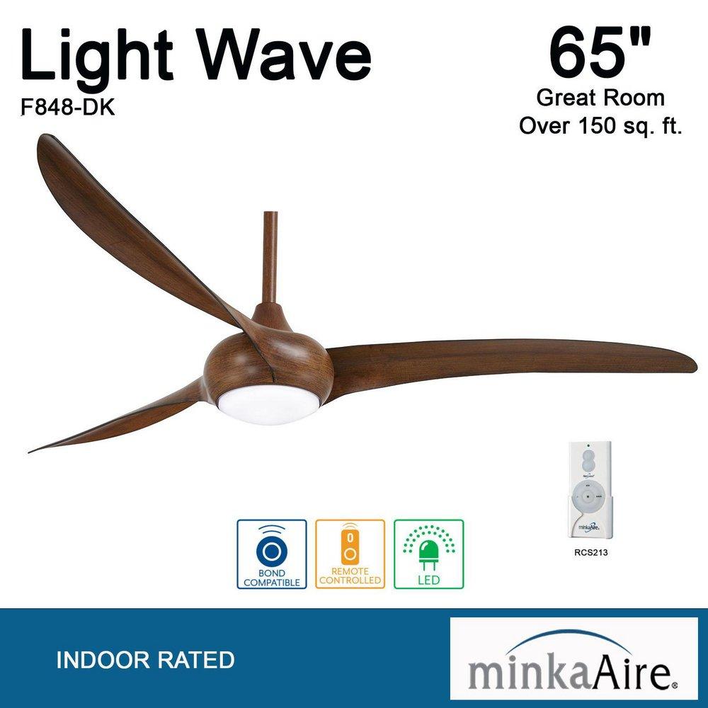 Minka Aire Distressed Koa 65 in. 3-Blade Outdoor Ceiling Fan 