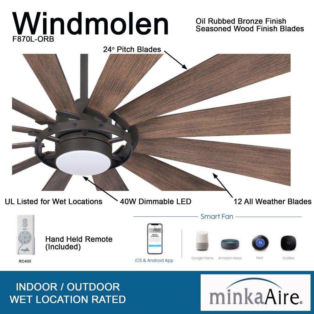Minka Aire Oil Rubbed Bronze 65 in. 12-Blade Indoor Ceiling Fan 