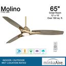 Minka Aire Soft Brass 65 in. 3-Blade Outdoor Ceiling Fan 
