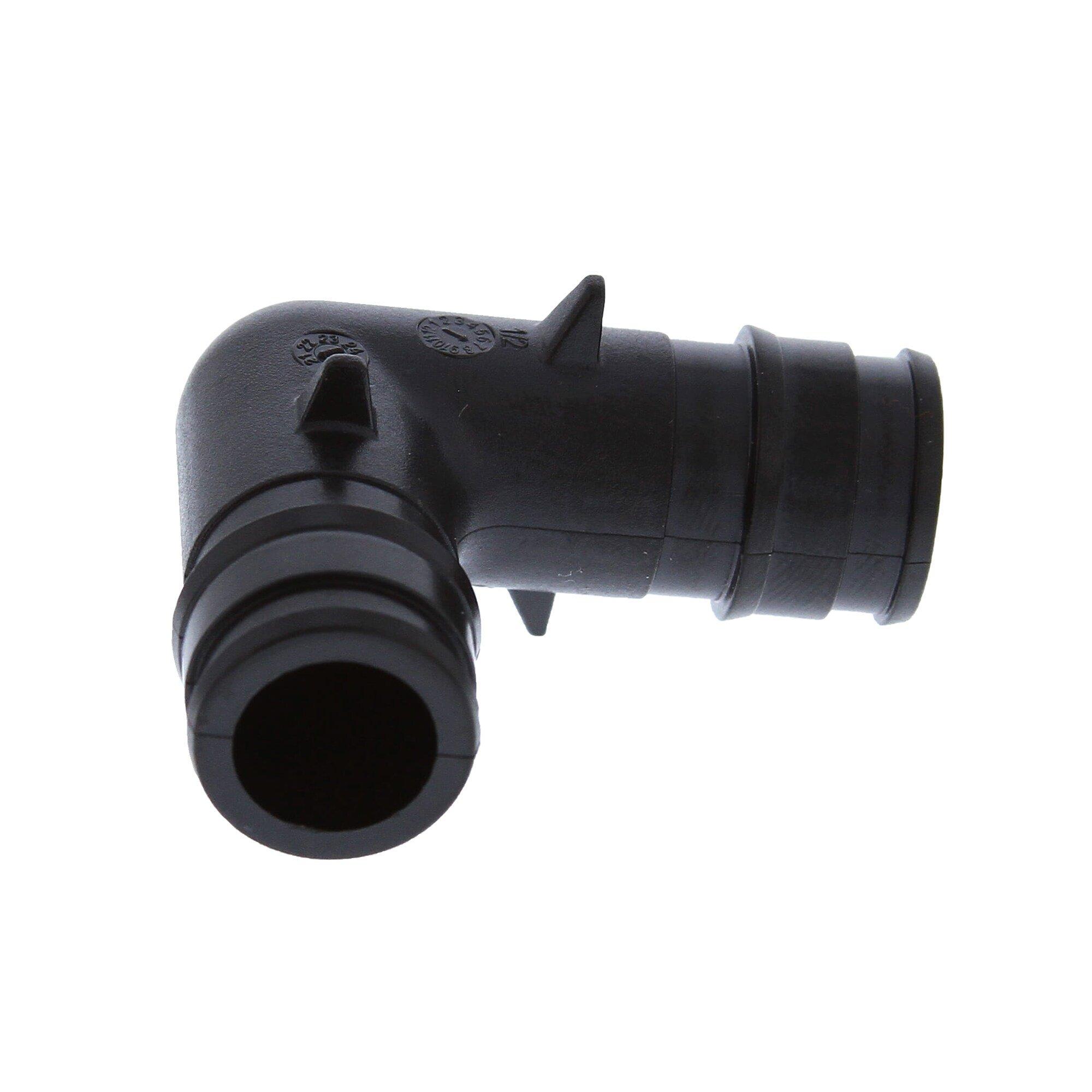 Jones Stephens Black F1960 90 Degree Plastic Straight, Elbow 