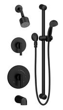 Two Handle Single Function Shower System in Matte Black Trim Only