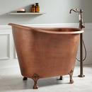 49 HAMMERED COPPER SLPPR CLAWFOOT SOAKING TUB-ANTIQUE COPPER-BLACK DAISY WHEEL DRAIN 
