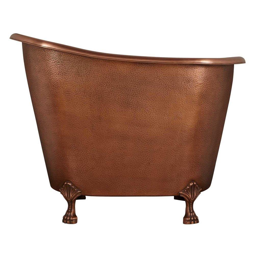 49 HAMMERED COPPER SLPPR CLAWFOOT SOAKING TUB-ANTIQUE COPPER-BLACK DAISY WHEEL DRAIN 