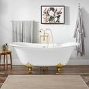 68 x 31-1/2 in. Freestanding Bathtub with Offset Drain in White and Chrome Clawfoot