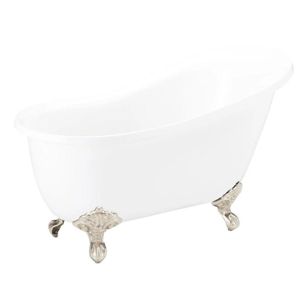 Signature Hardware White 67 x 29-3/4 in. Freestanding Bathtub with End Drain in White 