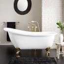 67 x 29-3/4 in. Freestanding Bathtub with End Drain in White and Brushed Nickel Clawfoot