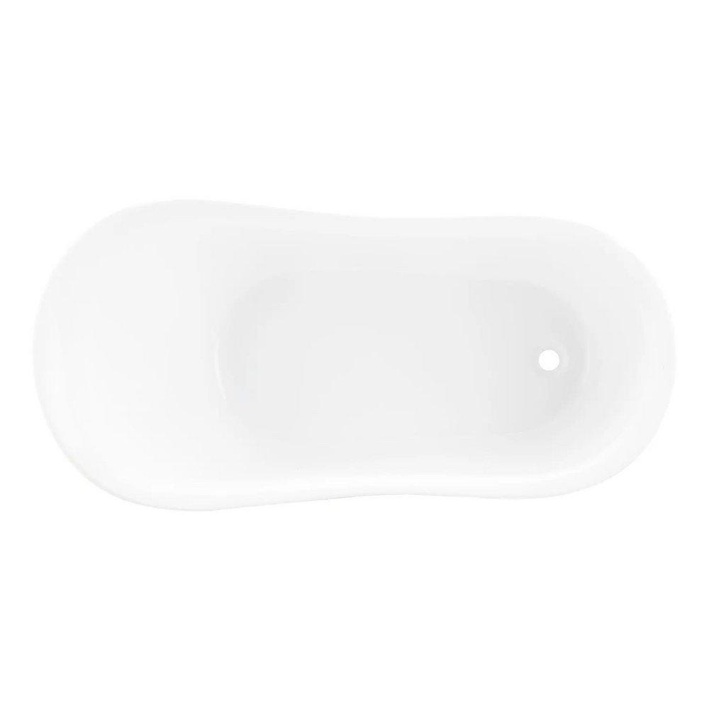 Signature Hardware White 67 x 29-3/4 in. Freestanding Bathtub with End Drain in White 