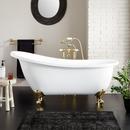 61-1/2 x 29-3/4 in. Freestanding Bathtub with End Drain in White and Chrome Clawfoot