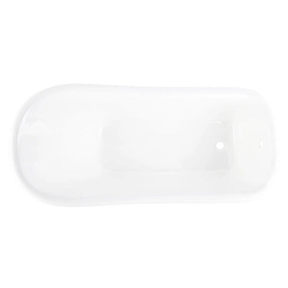 Signature Hardware White 66 x 30-3/8 in. Freestanding Bathtub with End Drain in White 