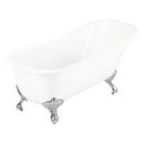 Signature Hardware White 66 x 30-3/8 in. Freestanding Bathtub with End Drain in White 