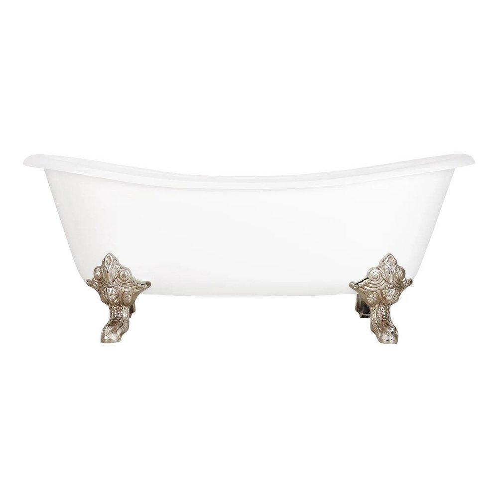 Signature Hardware White 59 x 29-1/2 in. Freestanding Bathtub with Offset Drain in White 