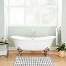 59 x 29-1/2 in. Freestanding Bathtub with Offset Drain in White and Brushed Nickel Clawfoot
