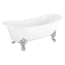 59 x 29-1/2 in. Freestanding Bathtub with Offset Drain in White and Chrome Clawfoot