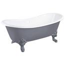 Signature Hardware Dark Grey 72 x 30-1/2 in. Freestanding Bathtub Offset in Dark Grey 
