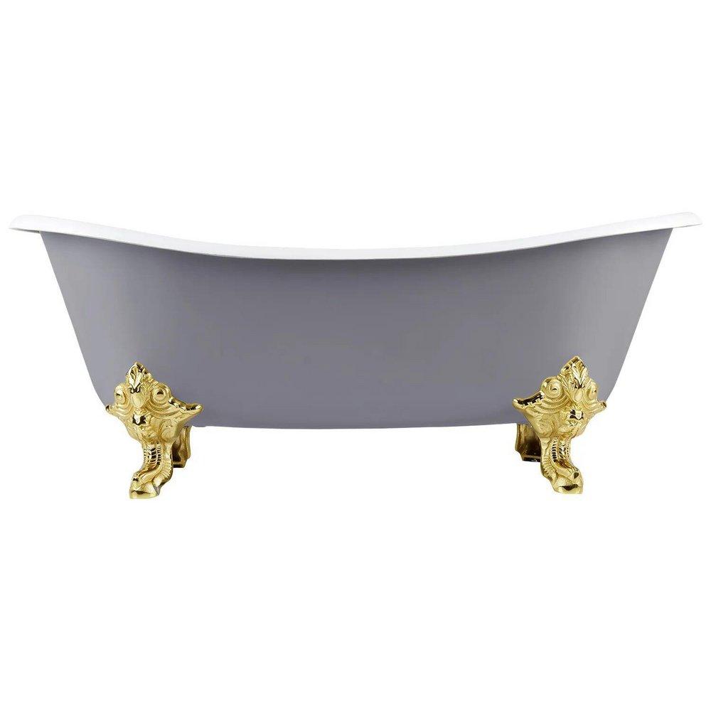 Signature Hardware Dark Grey 72 x 30-1/2 in. Freestanding Bathtub Offset in Dark Grey 