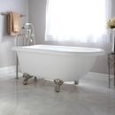 59 x 30 in. Freestanding Bathtub with End Drain in White and Brushed Nickel Clawfoot