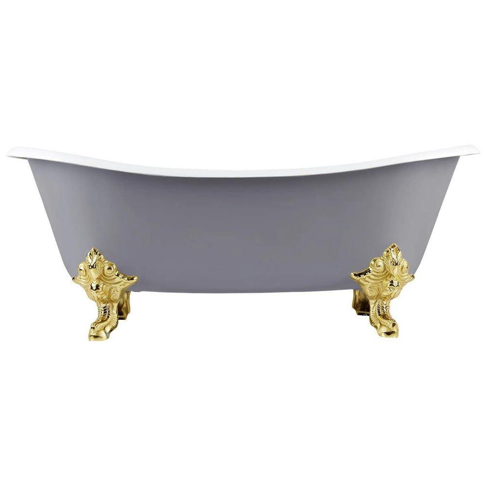 Signature Hardware Dark Grey 72 x 30-1/2 in. Freestanding Bathtub Offset in Dark Grey 