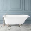 Signature Hardware White 61 x 31 in. Freestanding Bathtub with End Drain in White 