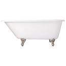 Signature Hardware White 61 x 31 in. Freestanding Bathtub with End Drain in White 