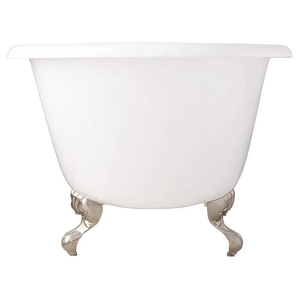 Signature Hardware White 61 x 31 in. Freestanding Bathtub with End Drain in White 