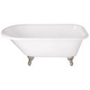 Signature Hardware White 61 x 31 in. Freestanding Bathtub with End Drain in White 