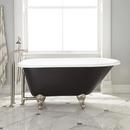 54-1/2 x 30-1/4 in. Freestanding Bathtub with End Drain in Black and Chrome Clawfoot