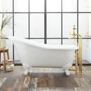 Signature Hardware White 57 x 30 in. Freestanding Bathtub with End Drain in White 