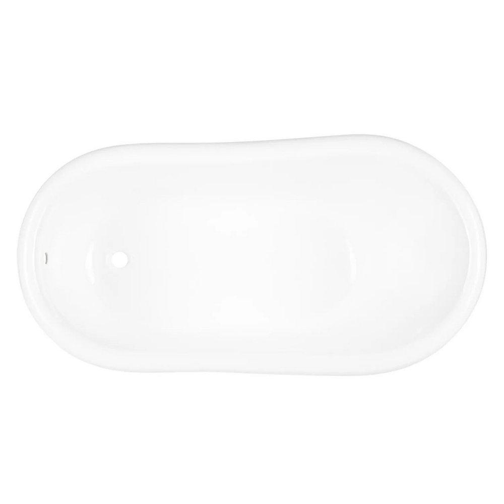 Signature Hardware White 57 x 30 in. Freestanding Bathtub with End Drain in White 
