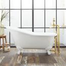 57 x 30 in. Freestanding Bathtub with End Drain in White and Brushed Nickel Clawfoot