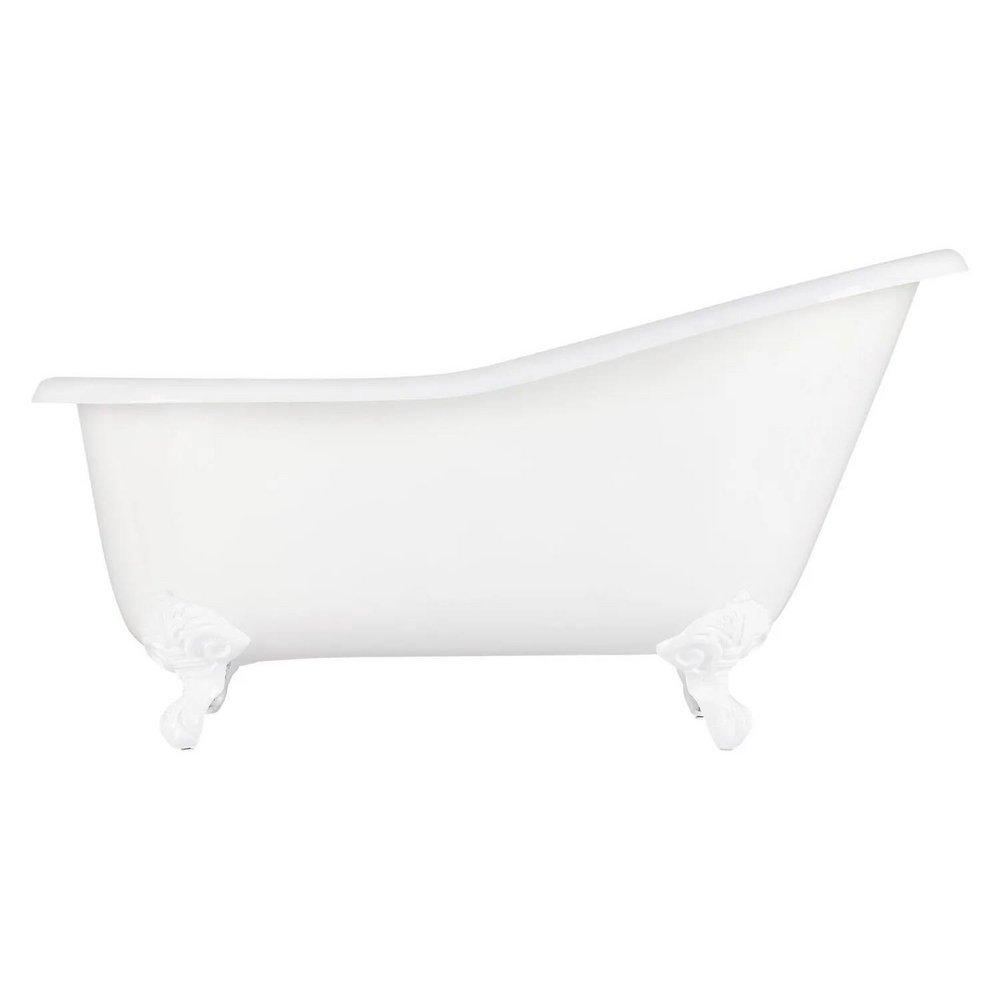Signature Hardware White 57 x 30 in. Freestanding Bathtub with End Drain in White 
