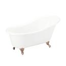 Signature Hardware White 57 x 30 in. Freestanding Bathtub with End Drain in White 