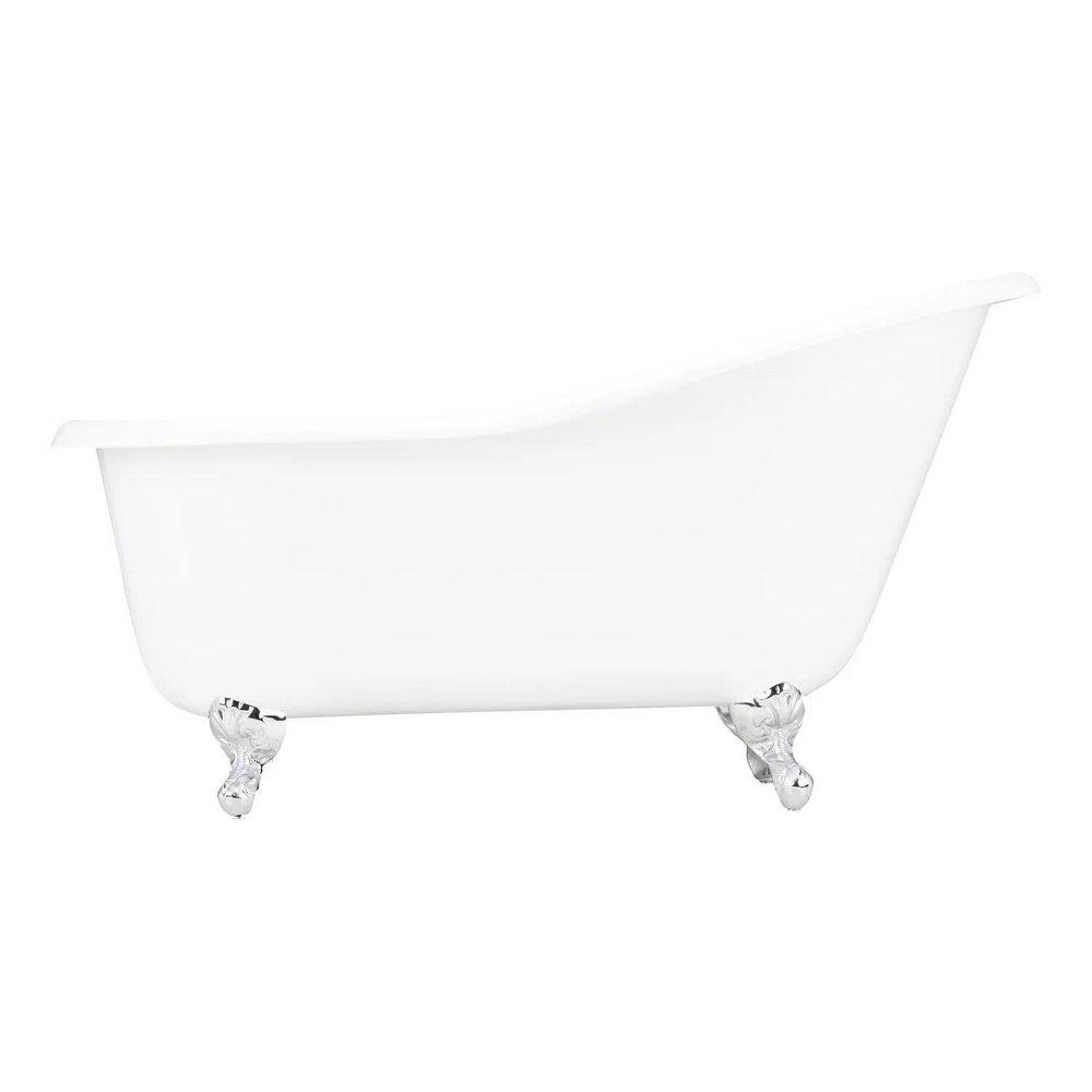 Signature Hardware White 57 x 30 in. Freestanding Bathtub with End Drain in White 