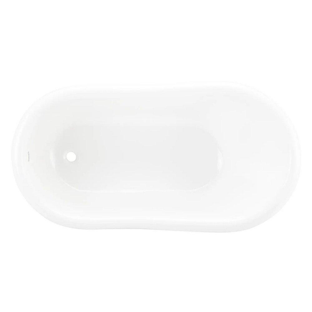 Signature Hardware White 57 x 30 in. Freestanding Bathtub with End Drain in White 