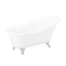 Signature Hardware White 57 x 30 in. Freestanding Bathtub with End Drain in White 