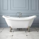 63 x 28-1/2 in. Freestanding Bathtub with Offset Drain in White and Brushed Nickel Clawfoot