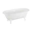 66 x 31-1/8 in. Freestanding Bathtub with Offset Drain in White and White Clawfoot