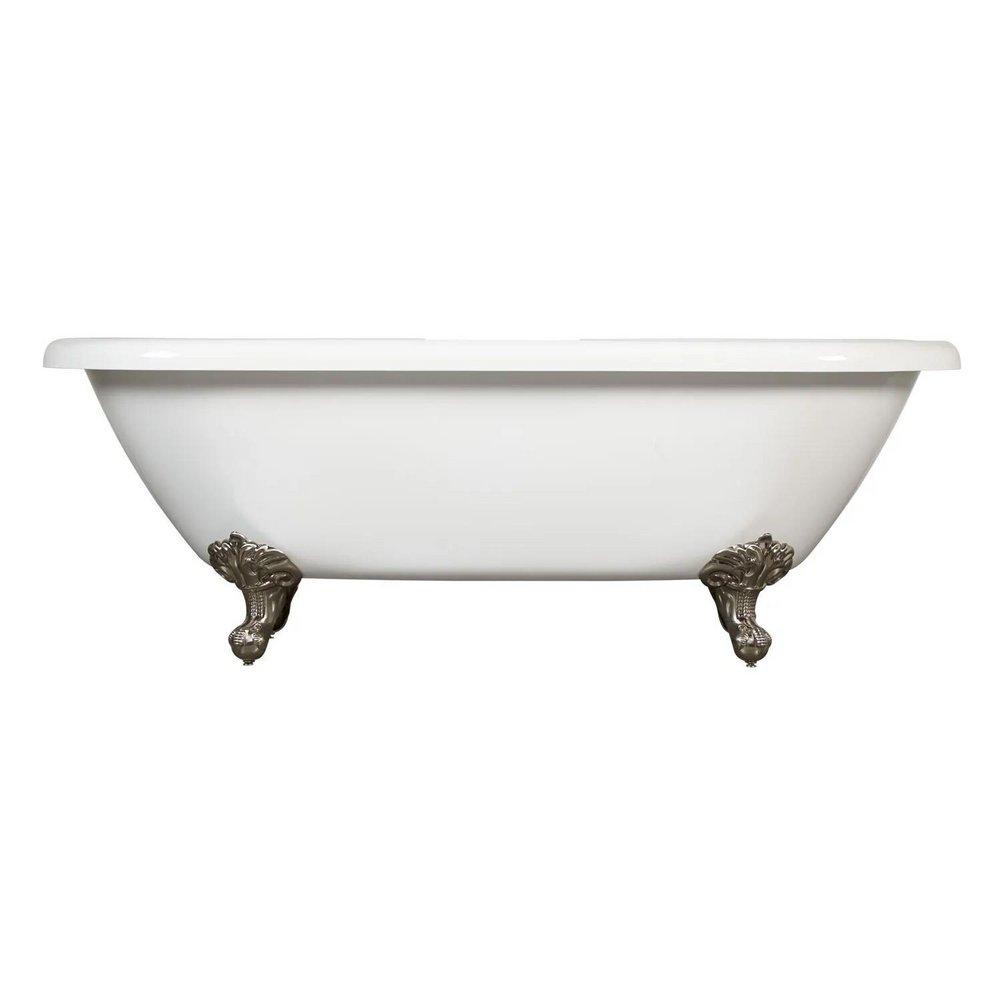 Signature Hardware White 59 x 30-3/4 in. Freestanding Bathtub with Offset Drain in White 