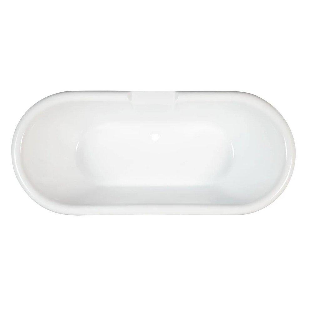 Signature Hardware White 59 x 30-3/4 in. Freestanding Bathtub with Offset Drain in White 