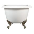 Signature Hardware White 59 x 30-3/4 in. Freestanding Bathtub with Offset Drain in White 