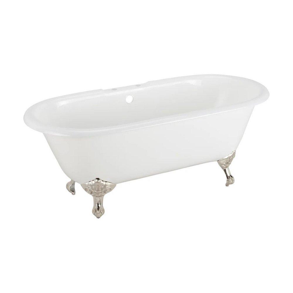 Signature Hardware White 66 x 31-1/8 in. Freestanding Bathtub with Offset Drain in White 