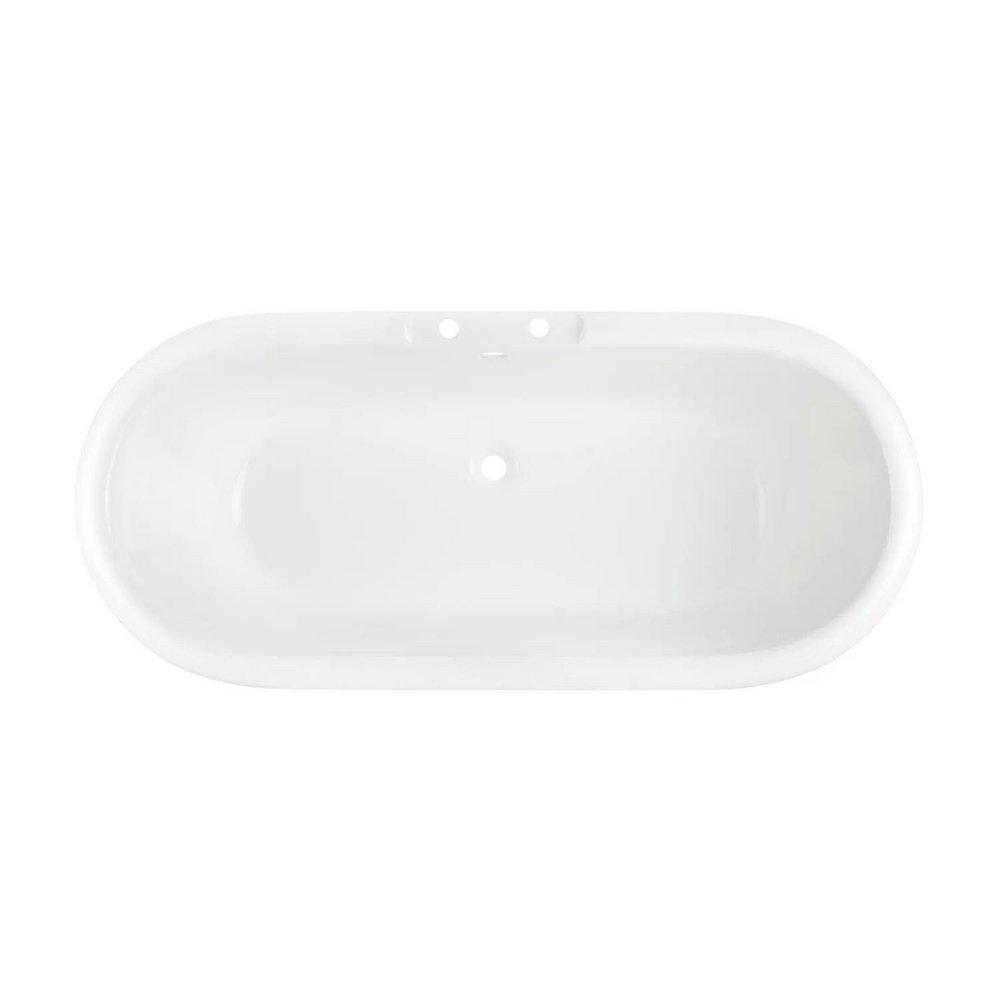 Signature Hardware White 66 x 31-1/8 in. Freestanding Bathtub with Offset Drain in White 