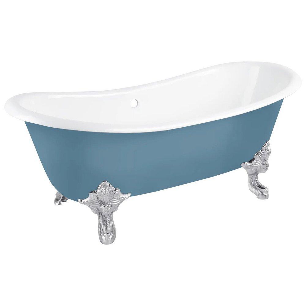 Signature Hardware Slate Blue 72 x 30-1/2 in. Freestanding Bathtub with Offset Drain in Slate Blue 