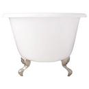 Signature Hardware White 61 x 31 in. Freestanding Bathtub with End Drain in White 