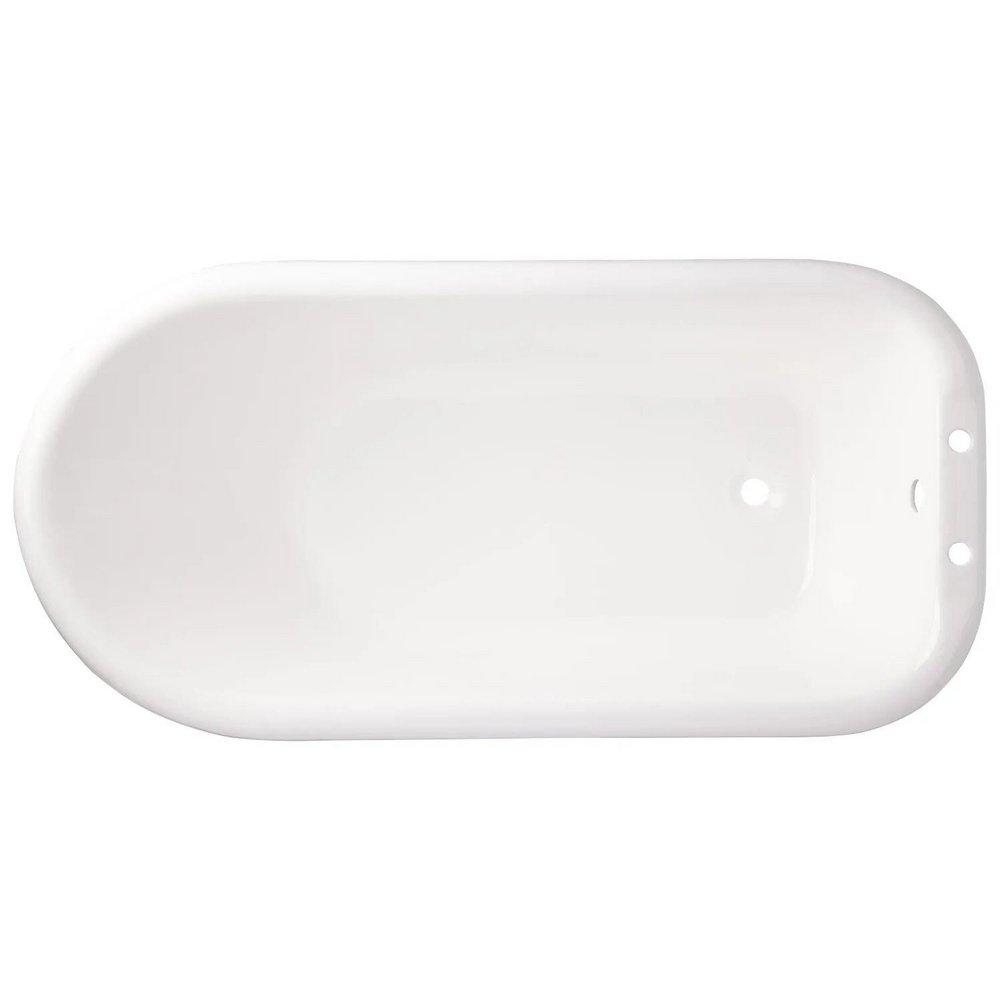 Signature Hardware White 61 x 31 in. Freestanding Bathtub with End Drain in White 