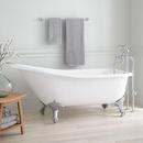 66 x 30-3/8 in. Freestanding Bathtub with End Drain in White and Black Clawfoot